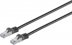 Cat.7 Patchkabel, PIMF/S-FTP, schwarz, 2 m, RJ-45, 10-Gbit/s-Netzwerk - 600MHz, 10-Gbit/s, S/FTP PIM