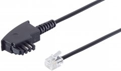 Telefonkabel TAE-F-Stecker Western-Stecker 6/4 3 m schwarz - TAE-F auf Western 6/4, Telefonkabel