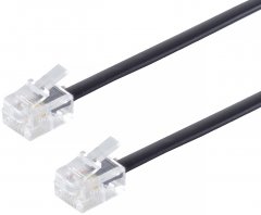 Telefonkabel Western-Stecker 6/4 Western-Stecker 6/4 10 m schwarz - Western 6/4 auf Western 6/4