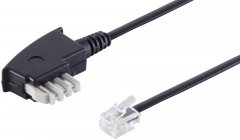 Telefonkabel TAE-N-Stecker Western-Stecker 6/4 (Philips/Panasonic) 15 m schwarz - TAE-N auf Western