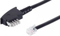 Telefonkabel TAE-N-Stecker Western-Stecker 6/6 (Fax-Gerät) 3 m schwarz - TAE-N auf Western 6/6, für