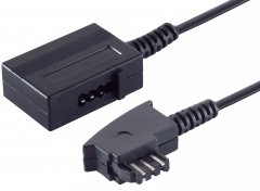 Telefonkabel TAE-N-Stecker TAE-N-Kupplung (4-adrig) 10 m schwarz - TAE-N auf TAE-N-Kupplung