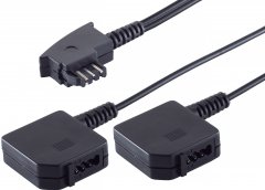 Telefon-Adapter TAE-F-Stecker 2� TAE-F-Kupplung \(Y-Verteiler\) - TAE Y-Verteiler, F-Stecker auf 2x