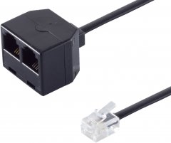 Western-Stecker 6/4 Y-Adapter 2-fach Telefon - Western-Stecker 6/4 Y-Adapter 2-fach, Telefon