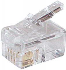 Modular-Stecker 4-polig, vergoldet, vergoldet, Selbstkonfektionierung, Telefonkabel �