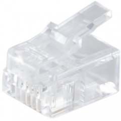 Modular-Stecker 6-polig, 4 Kontakte, vergoldet, vergoldet, Selbstkonfektionierung, Telefonkabel