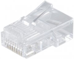 Modular-Stecker 8-polig, Flachkabel, vergoldet, vergoldet, Selbstkonfektionierung, Telefonkabel