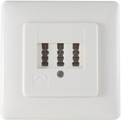 Telefon-Anschlu�dose TAE NF/F, NF/F, Metallrahmen, Unterputz - TAE-Dose NF/F, Metallrahmen