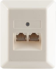 UAE-Anschlußdose 2×8/8 parallel, Aufputz - UAE-Dose 2×8/8 parallel, RJ45 Aufputz, ISDN Netzwerk