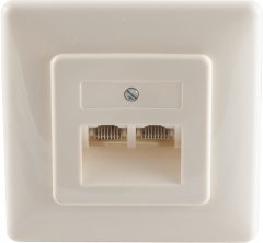 UAE-Anschlu�dose 2�8/8, Metallrahmen, Unterputz - UAE-Dose 2�8/8 Metallrahmen, RJ45 Unterputz, ISDN