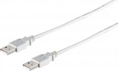 USB-A Verbindungskabel, 2.0, grau, 1,8m - USB-A Stecker auf USB-A Stecker \(Typ A\), 480 Mbit/s