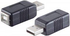 USB-A Stecker auf USB-B Buchse Adapter, 2.0 - USB-A auf USB-B Buchse Adapter, 2.0, Downstream