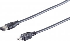 FireWire-Kabel IEEE 1394 (4-pol/6-pol), 3 m - f�r Camcorder, DV-Ger�te und externe Festplatten.