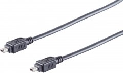 FireWire-Kabel IEEE 1394 (4-pol/4-pol), 3 m - für Camcorder, DV-Geräte und externe Festplatten.