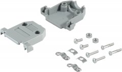 Geh�use Schale, D-Sub, 15-pol, grau - D-Sub Geh�useschale, 15-polig, Kunststoff, l�tbar, VGA DB15