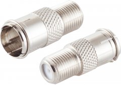 F-Quick-Stecker/F-Buchse, EC - SAT Quick-Adapter, F-Quick-Stecker auf F-Buchse, DVB-S Koaxialkabel