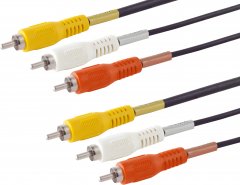 3 Cinchstecker/ 3 Cinchstecker 1xVideo 2xAudio 10m - Cinch-Stecker auf Cinch-Stecker, 1xVideo