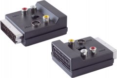 Universal 2x SCART Verteiler, Cinch, S-Video, 0,2m - SCART-Adapter, Buchse auf 3 Cinch-Buchse