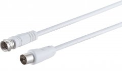 F-Stecker/ Koax-Kupplung, 3c2v, >80 dB, wei� 10m - F-Stecker auf IEC Koaxkupplung, SAT auf TV