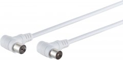 Koaxkabel 2x Winkel, >80 dB, wei�, 5m - IEC Antennenkabel 2x Winkel, >80dB, DVB-T DVB-C, wei�, 75
