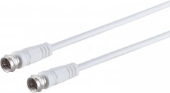 F-Stecker - F-Stecker, >100dB, wei�, 7,5m - F-Stecker auf F-Stecker, vergoldet, Ferrit, >100 dB