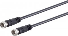 F-Stecker - F-Stecker, >100 dB, schwarz, 1,5m - F-Stecker auf F-Stecker, >100 dB, 75 Ohm, SAT/BK