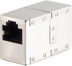 Cat.6 RJ45-Kabelverbinder, Vollmetall, geschirmt, Inline - Cat.6 RJ45-Kabelverbinder, metallisiert