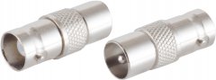 BNC - Kupplung auf IEC - Stecker - BNC-Stecker auf Cinch-Stecker, 75 Ohm, Adapter, Metall