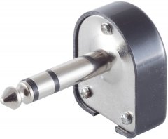 Klinkenstecker Stereo 6,3 mm Winkel l�tbar Kunststoff schwarz - Audio HiFi DIY, 1/4 Zoll TRS