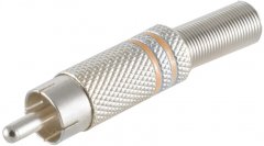 Cinchstecker Metall l�tbar gelb RCA DIY 6mm - Cinch L�tstecker Metall, RCA Phono vergoldet, Audio