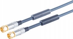 Home-Cinema F-Anschlusskabel, 7,5m, Ferrit - F-Stecker auf F-Stecker, vergoldet, Ferrit, >100 dB