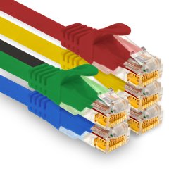 1aTTack LAN-Kabel 1m Cat7 UTP Patch-Ethernetkabel 10 Gb/s RJ45 Stecker CAT6a 5 Farben