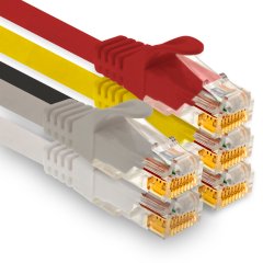 1aTTack LAN-Kabel 2m Cat7 UTP Patch-Ethernetkabel 10 Gb/s RJ45 Stecker CAT6a 5 Farben