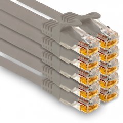 1aTTack LAN-Kabel 2m Cat7 UTP Patch-Ethernetkabel 10 Gb/s RJ45 Stecker CAT6a 10x grau