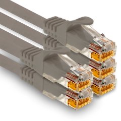 1aTTack LAN-Kabel 1.5m Cat7 UTP Patch-Ethernetkabel 10 Gb/s RJ45 Stecker CAT6a 5x grau