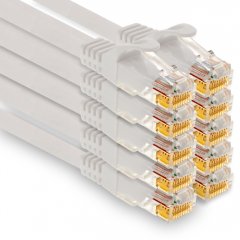 1aTTack LAN-Kabel 1m Cat7 UTP Patch-Ethernetkabel 10 Gb/s RJ45 Stecker CAT6a 10x wei�