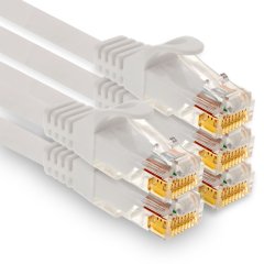 1aTTack LAN-Kabel 0.25m Cat7 UTP Patch-Ethernetkabel 10 Gb/s RJ45 Stecker CAT6a 5x wei�