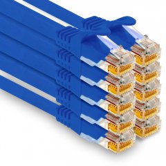 1aTTack LAN-Kabel 0.25m Cat7 UTP Patch-Ethernetkabel 10 Gb/s RJ45 Stecker CAT6a 10x blau