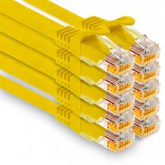 1aTTack LAN-Kabel 0.25m Cat7 UTP Patch-Ethernetkabel 10 Gb/s RJ45 Stecker CAT6a 10x gelb