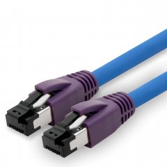 1CONN Cat8 LAN Kabel Ethernet 1x 2m SFTP PiMF LSZH 40Gb/s 2000MHz RJ45 Patchkabel blau
