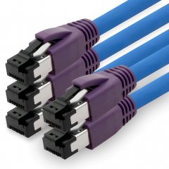 1CONN Cat8 LAN Kabel Ethernet 5x 7,5m SFTP PiMF LSZH 40Gb/s 2000MHz RJ45 Patchkabel blau