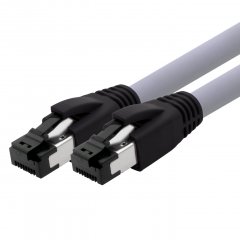 1CONN Cat8 LAN Kabel Ethernet 1x 1m SFTP PiMF LSZH 40Gb/s 2000MHz RJ45 Patchkabel grau