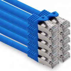 1CONN CAT.7 LAN Kabel 3,0m Netzwerkkabel S-FTP LSZH PiMF 10GB/s RJ45 Cat6a Stecker blau 10 x