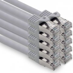 1CONN CAT.7 LAN Kabel 3,0m Netzwerkkabel S-FTP LSZH PiMF 10GB/s RJ45 Cat6a Stecker grau 10 x