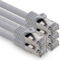 1CONN CAT.7 LAN Kabel 10m Netzwerkkabel S-FTP LSZH PiMF 10GB/s RJ45 Cat6a Stecker grau 5 x