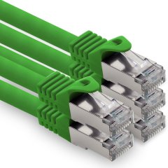 1CONN CAT.7 LAN Kabel 5,0m Netzwerkkabel S-FTP LSZH PiMF 10GB/s RJ45 Cat6a Stecker gr�n 5 x