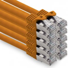 1CONN CAT.7 LAN Kabel 5,0m Netzwerkkabel S-FTP LSZH PiMF 10GB/s RJ45 Cat6a Stecker orange 10 x