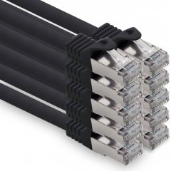 1CONN CAT.7 LAN Kabel 5,0m Netzwerkkabel S-FTP LSZH PiMF 10GB/s RJ45 Cat6a Stecker schwarz 10 x