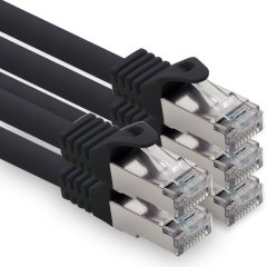 1CONN CAT.7 LAN Kabel 0,25m Netzwerkkabel S-FTP LSZH PiMF 10GB/s RJ45 Cat6a Stecker schwarz 5 x