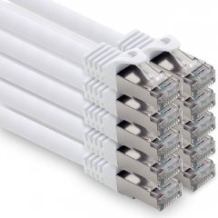 1CONN CAT.7 LAN Kabel 2,0m Netzwerkkabel S-FTP LSZH PiMF 10GB/s RJ45 Cat6a Stecker weiss 10 x